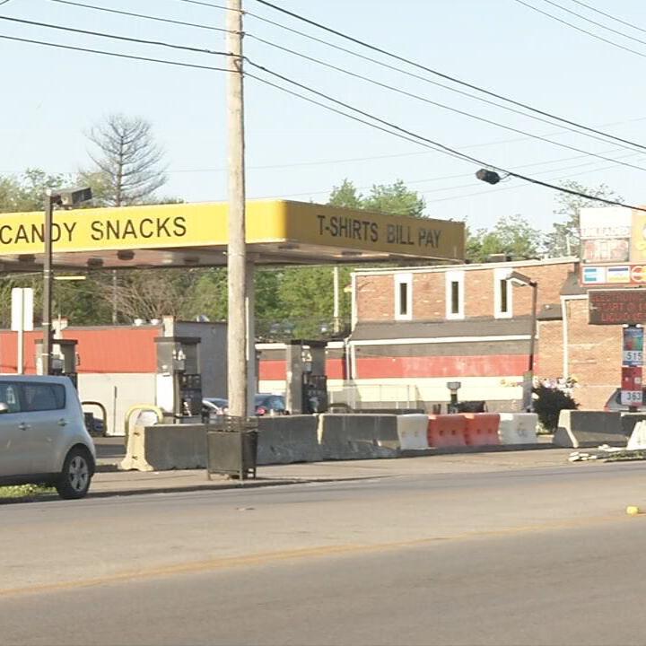 Barriers around Dino's-West Louisville-Derby weekend.jpeg